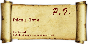 Pécsy Imre névjegykártya